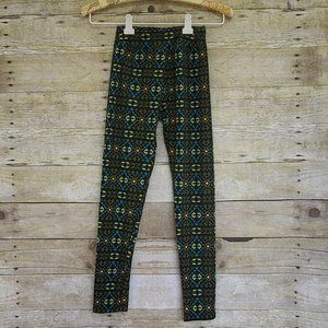 NWT LuLaRoe Tween Leggings - Shades of Green & Gold Geometric Print